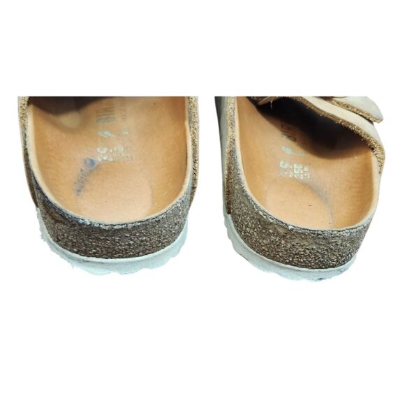 Birkenstock Arizona Big Buckle Narrow Slide Sandal Women Cognac Oiled Leather 39 - Picture 6 of 12